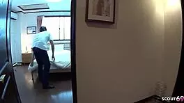 Curvy Japanese teen seduces classmate for creampie