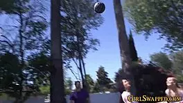 young beauty deepthroats old man's huge interracial cock