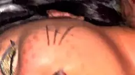 halloween party couple sneaks to room for rough choking deepthroat doggystyle pounding