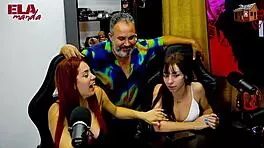 Gih Spanic Bends Redhead Cowgirl Over Podcast Table Exposing Pink Asshole