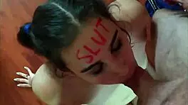 Lipstick Slut Sucks Cock Face Fucked