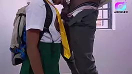 Heart pounding as horny babe pays teachers with her wet pussy craving their cocks desperately