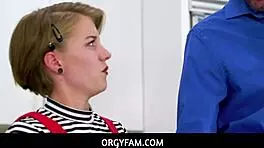 dakota burns calms stress with intense group orgy action