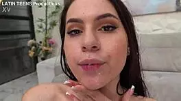 Three guys double penetrate beautiful Michelle Anderson's tight ass and pussy!