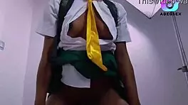 Heart pounding as horny babe pays teachers with her wet pussy craving their cocks desperately