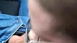 thick german babe slurps cock in public car swallows every drop