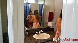 my two stepdaughters compete riding the same thick pole hard!