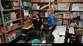 thief submits to milf cop's big tits riding demands at station