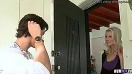 gorgeous blonde milf hairdresser teases her curves