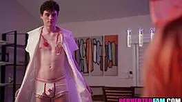 Halloween Nurse Patient Fuck in Shaved Pussy Frenzy