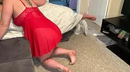 Blonde Sucks Huge Monster Cock Deep While Stepson Sleeps Peacefully