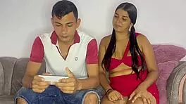 teaching cute colombian babe huge cock pleasure