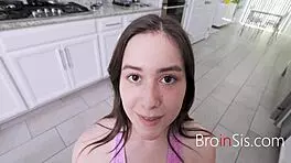 STAND UP POV BLOWJOB FROM CUTE TEEN FOR PROTECTING HER!