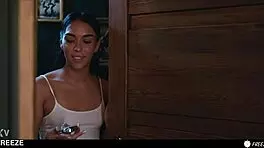 Frozen Coco Bae endures horny brunette's wild lesbian fuck frenzy