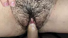 passionate homemade creampie with juicy latina pussy close-up moaning