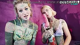 i'm shaking as this cute tattoo girl rams the fuckmachine up my ass till i squirt everywhere