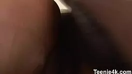 Petite teen babe with small tits takes big cock facial