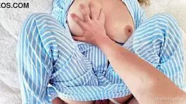 busty roommate in tight clothes takes hard creampie pounding