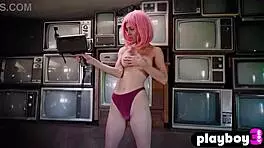 amazing petite milf model strips naked slowly