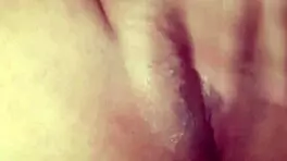 Ex-girlfriend fingers tight pussy soaking wet while stroking small cock nearby