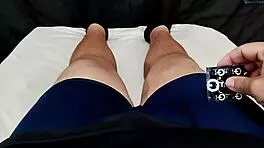 Ex-girlfriend fingers tight pussy soaking wet while stroking small cock nearby