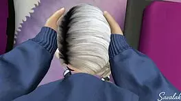 Hey, blonde babe sucks off thief then gets fucked hard