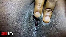 petite black babe's wet pussy pounded deep