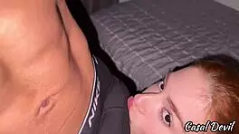 Delicious Redhead Craves Intense Double Penetration in Tight Pussy