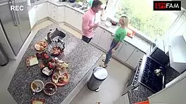 blonde babe begs for massive cock post dinner pounding