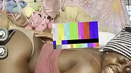 Petite Ebony Takes Big Black Cock on Casual Couch Fuck