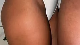 amateur couple's intense eye-contact deepthroat and handjob