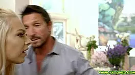 sexy brunette savannah sixx fingers pussy before slobbing big cock