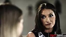 sexy blonde coco lovelock dives into milf silvia saige's pussy at the ranch