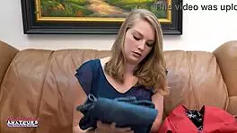 strawberry blonde astrid fingers wet pussy then milks big cock deepthroat style