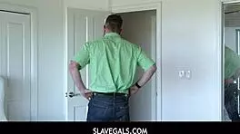 Petite fuck toy teen used freely by dominant older master daily