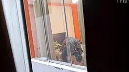 Colombian neighbor rides boyfriend in voyeur skirt upskirt action