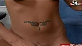 Skinny Big Tits Blonde Fucks Cuckold Husband Watching