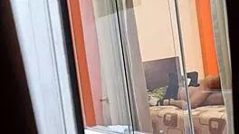 Colombian neighbor rides boyfriend in voyeur skirt upskirt action