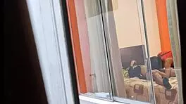 Colombian neighbor rides boyfriend in voyeur skirt upskirt action