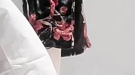 sexy japanese brunette teases small tits legs in tight one piece swimsuit