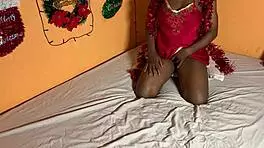 sugar daddy ravages petite african pussy on christmas morning