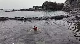 A curvy stepmom tests blowjob skills on beach candy to cock