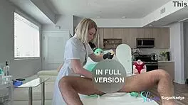 Latex nurse drains monster cock in hospital fetish!