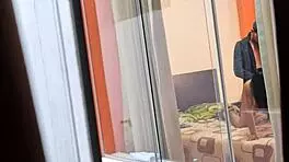 Colombian neighbor rides boyfriend in voyeur skirt upskirt action