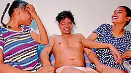 her bengali boyfriend joins for a steamy ffm anal squirting threesome