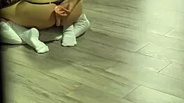 Horny babe takes huge anal toys after class shaking juicy ass