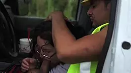 Hitchhiking Brunette Teen Fucked Hardcore Outdoors By Pickup Stud
