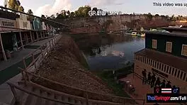 Asian teen couple sneaks fun at waterpark then bangs with emojis 😏💦