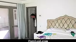 masked guy sneaks into room for hardcore pov fuck with small tits amateur