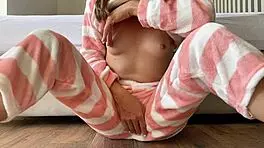 asian teen teases small tits and pussy to massive squirt climax